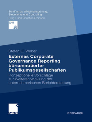cover image of Externes Corporate Governance Reporting börsennotierter Publikumsgesellschaften